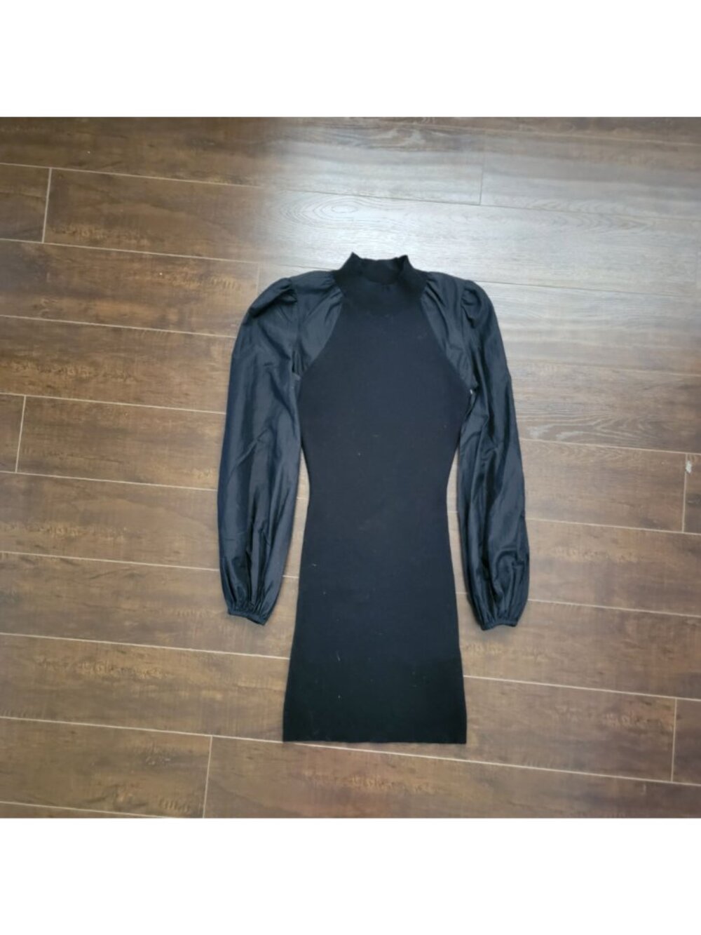 NEW ALLSAINTS Cleo Mini Dress Black Chic Designer Goth Feminine Bodycon Womens 4 - Picture 3 of 8